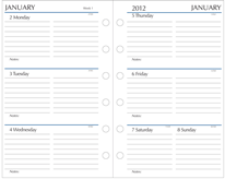 3 x 5 weekly organizer insert