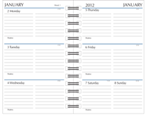 3 x 5 weekly wirebound planner refill