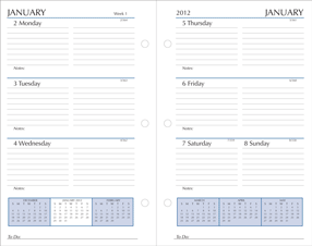 2012 5 x 8 looseleaf organizer refill