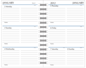 3 x 5 Wire Bound Planner Inserts